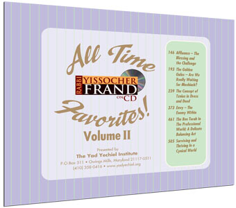 All Time Favorites Volume 2- Rabbi Yissocher Frand on CD