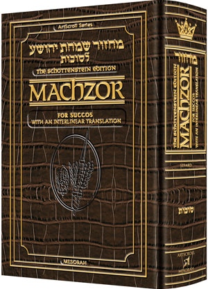 Schottenstein Interlinear Succos Machzor Full Size Ashkenaz - Alligator Leather