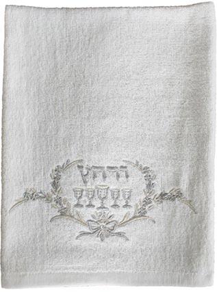 Seder Urchatz Towel - Wine Cups Design