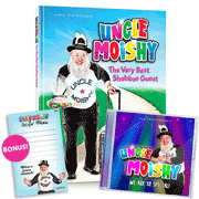 Uncle Moishy Book + CD + FREE Mitzvah Note Pad!