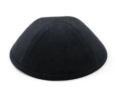 Sleeve of 12 Custom Shoppe Black Linen Yarmulka Size 5