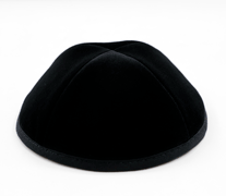Sleeve of 12 Custom Shoppe Black Velvet Yarmulka Black Stitching Size 3
