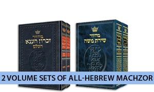2 Volume Sets of All-Hebrew Machzor